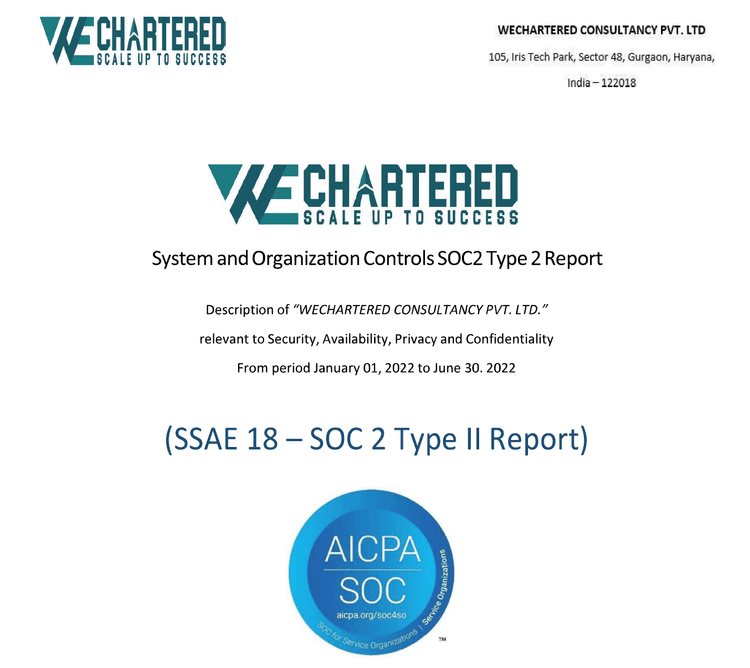 SOC 2 Type II Compliance Certification WEchartered Consultancy Private Limited